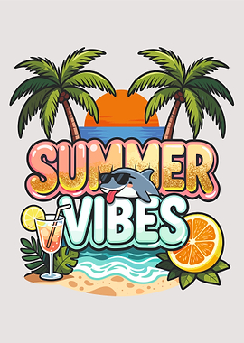 Summer Vibes Cartoon Illustration