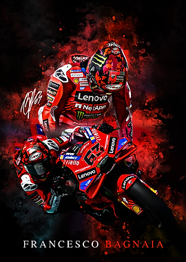 Francesco Bagnaia Motorcycle Racing Portrait