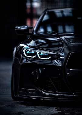Sleek Black Car Close-Up