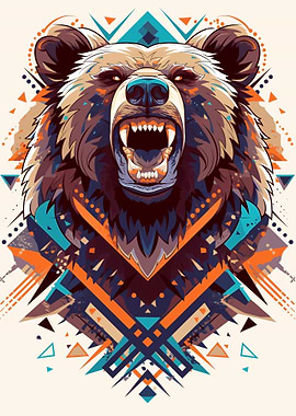 Geometric Bear Illustration