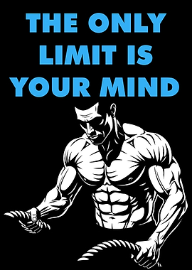 Motivational Fitness Quote with Muscular Figure