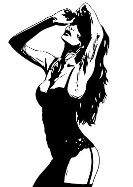 Black and White Lingerie Illustration