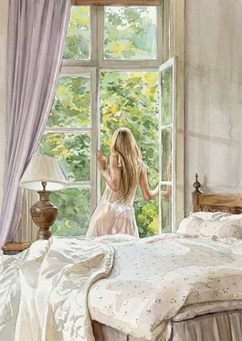 Beautiful Girl by the Window