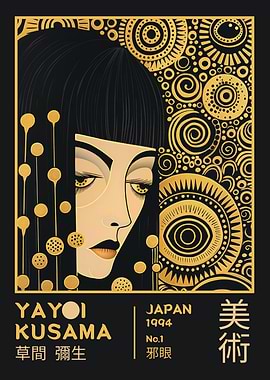 Yayoi Kusama Evil Eye Retro Exhibiton Poster