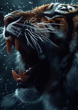 Roaring Tiger Close-Up