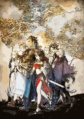 Octopath Traveler Group Illustration