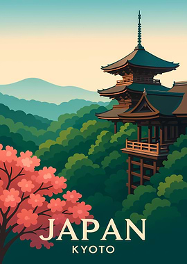 Japan Kyoto Travel Poster