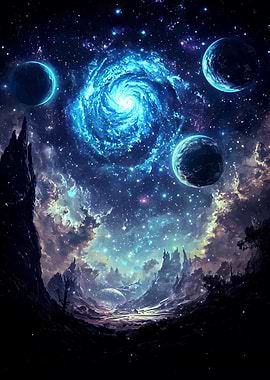 Cosmic Landscape with Planets and Galaxy