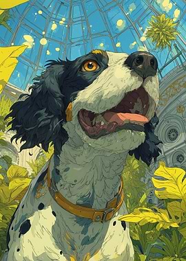 Springer Spaniel in Botanical Garden