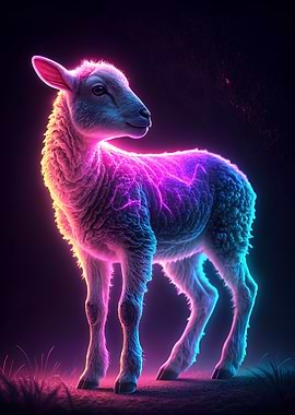 Neon Lamb Portrait
