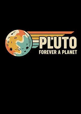 Pluto Forever a Planet Retro Design