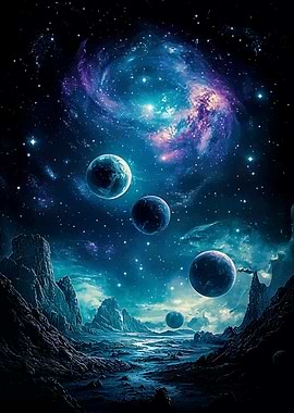 Cosmic Landscape with Planets and Galaxy