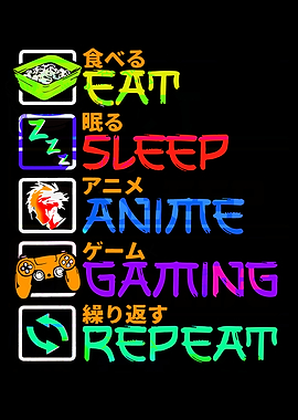 Eat, Sleep, Anime, Gaming, Repeat