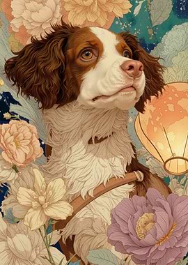 Springer Spaniel Floral