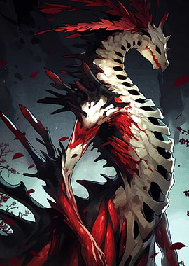 Red and White Dragon Creature