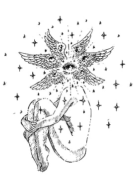 Seraphim Woman Ink Drawing