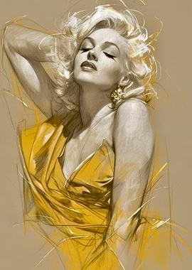Marilyn Monroe Yellow Dress Portrait