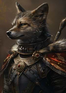 Fox Knight in Armor Portrait