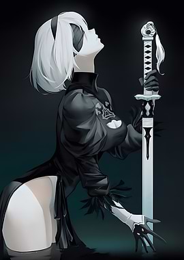 2B Nier Automata Sword Digital Art