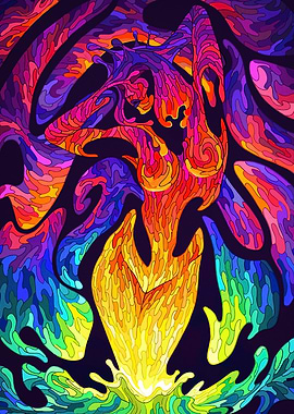 Abstract Colorful Figure Art