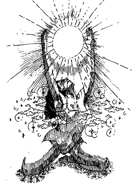 Monochrome Figure Reaching for the Sun