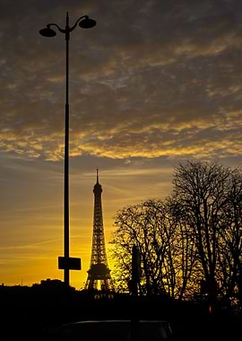Eiffel Tower at Sunset in Paris