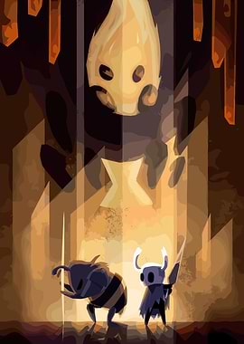 Hollow Knight and Hive Knight