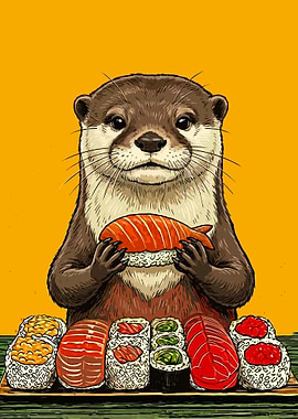 Otter with Sushi