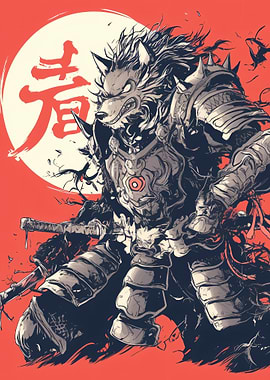 Wolf Warrior in Armor Illustration