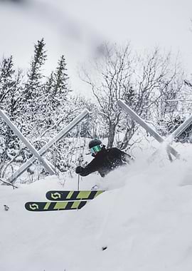 Skiing Adventure in Deep Snow