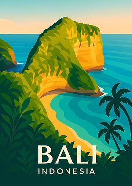 Bali, Indonesia Travel Poster