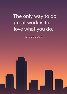 Inspirational Quote with Cityscape Silhouette