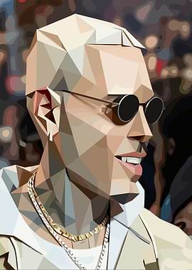 Chris Brown Polygonal Portrait
