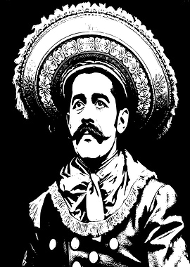 Emiliano Zapata Stencil Portrait