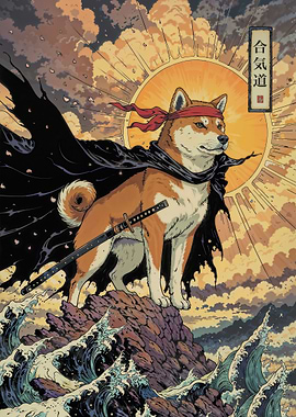 Shiba Inu Samurai Warrior