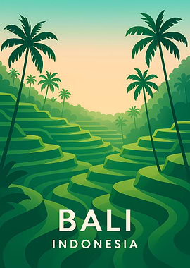 Bali, Indonesia: Rice Terraces and Palms