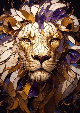 Abstract Lion Portrait