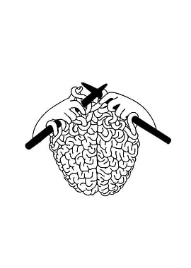 Brain Knitting Illustration