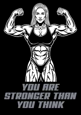 Strong Woman Illustration with Motivational Text