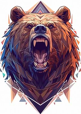 Geometric Bear Roar