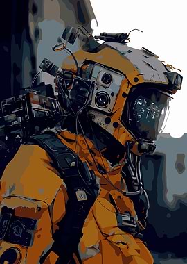 Futuristic Astronaut in Detailed Suit