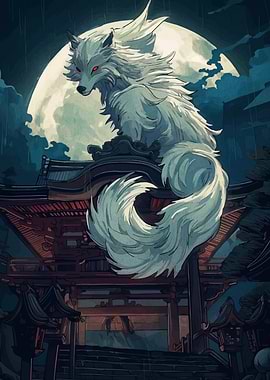 Guardian Wolf at Temple Gate