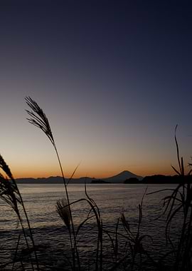 Mount Fuji Sunset Silhouette
