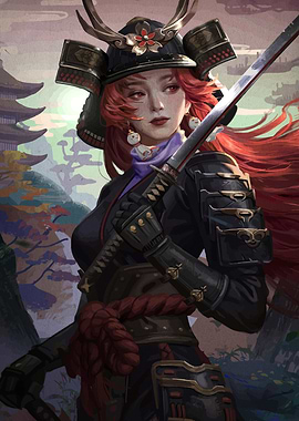 Female Samurai Warrior with Katana