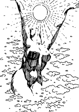 Figure Reaching for the Sun