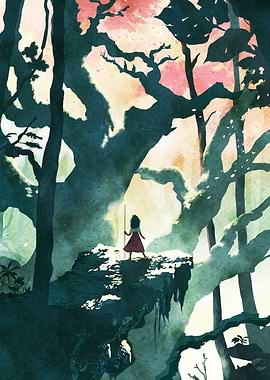 Red Toned Fantasy Forest