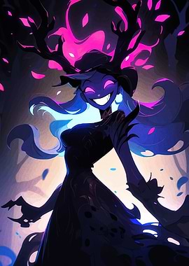 Smiling Witch with Antlers Digital Art