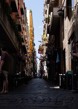 Narrow Street in Naples, Italy