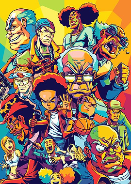 The Boondocks Cartoon Character Collage