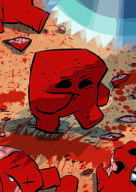 Red Creatures in a Bloody Scene